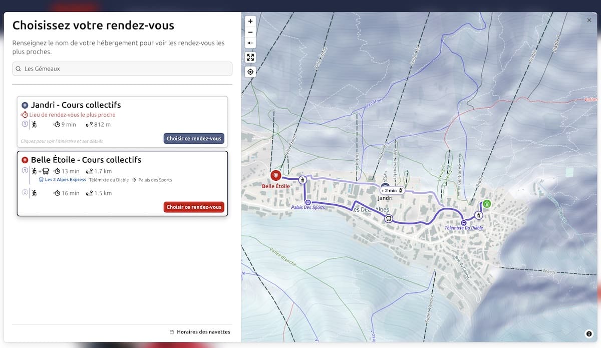 ESF 2 Alpes — Aide à la décision & routing multi-modal
