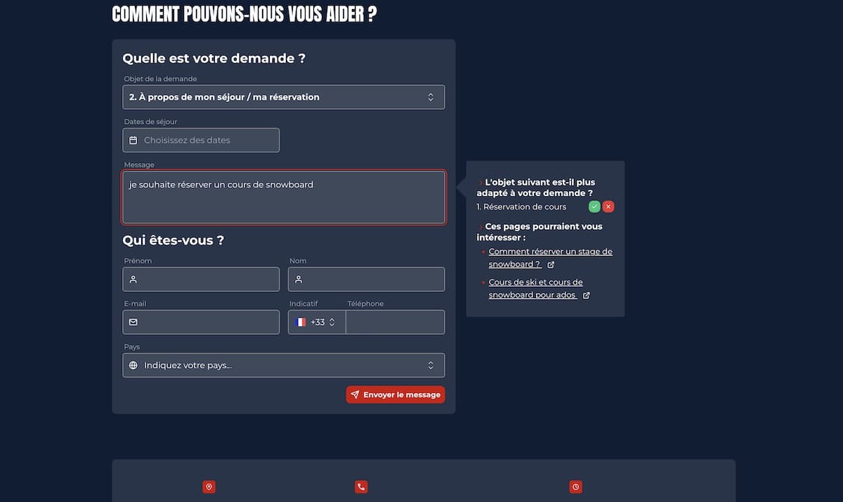 Formulaire de contact intelligent