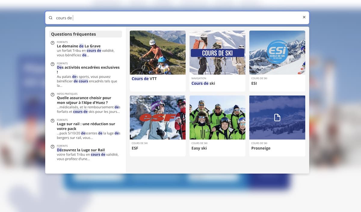 ESF - Search app for high end ski school websites